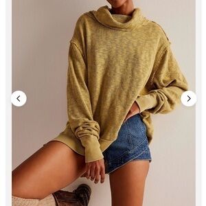 Free People Mustard Yellow Jersey Top